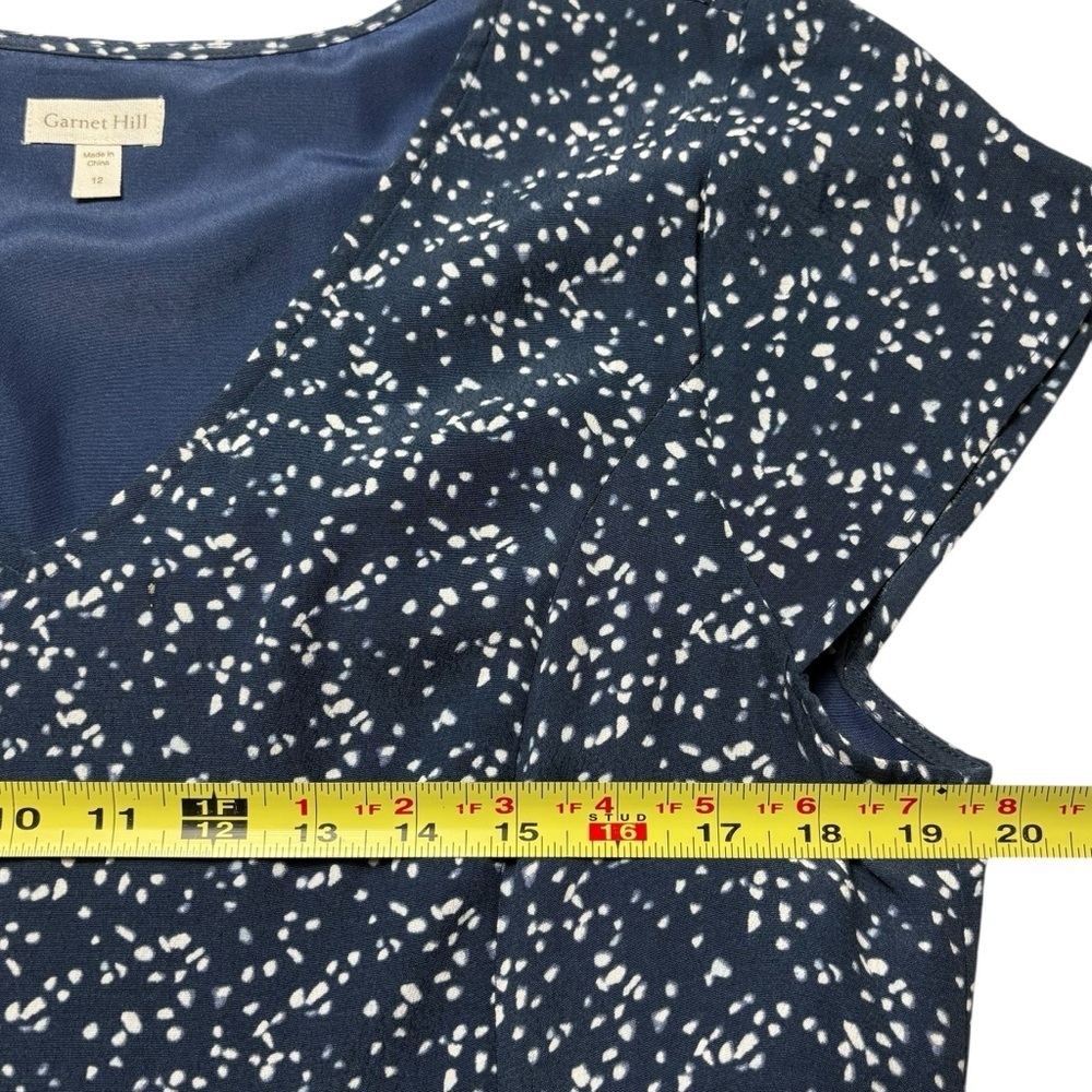 Garnet Hill Summer Day Dress Size 12 Confetti Print Pockets Blue Boho Cottage - Picture 5 of 9